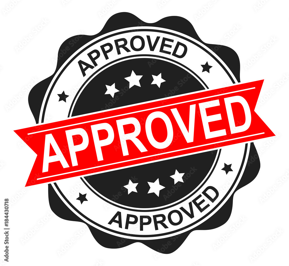 Obraz premium approved stamp, Vector illustration.