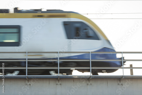 Passenger Train on a Bridge, Motion Blur