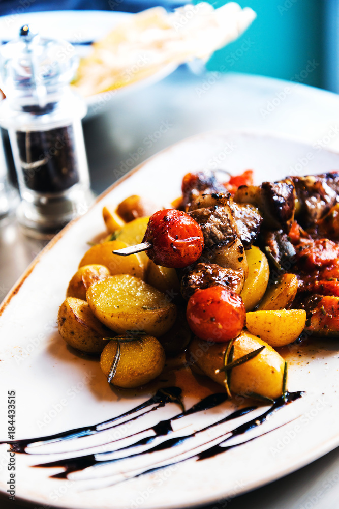 tasty beef steak kabobs with vegetables tasty beef steak kabobs with vegetables