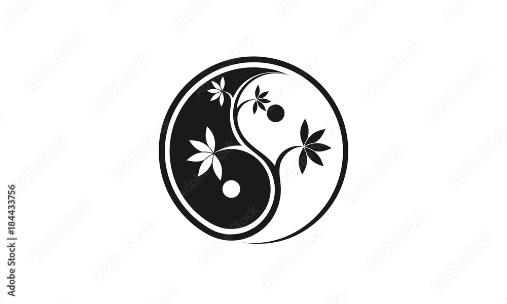 yin yang tree logo Stock Vector | Adobe Stock