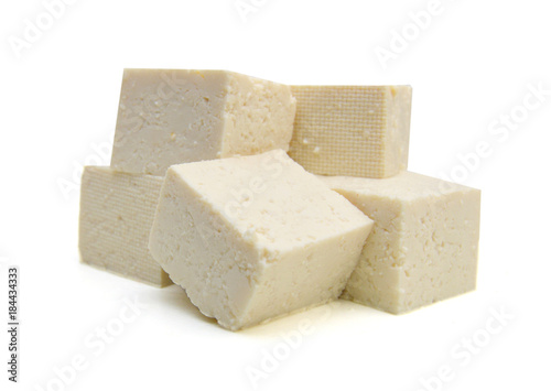 Coseup tofu isolated on white background