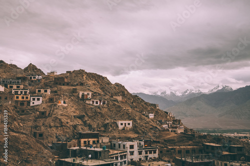 Leh town cityscape in Indian Himalayas