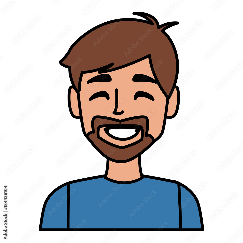 happy man face cartoon