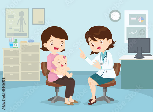 Mother took her son to see the doctor