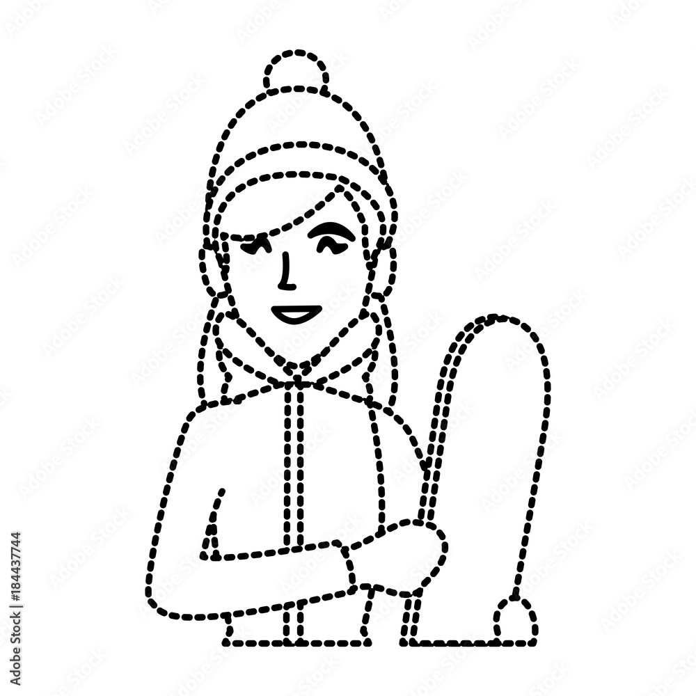 Young woman with snowboard