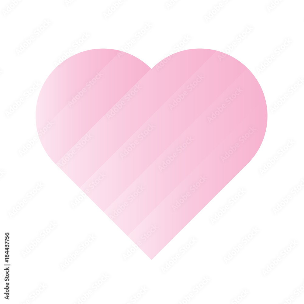 Pink heart of gradient stripes. 3D effect. Symbol of love and Valentines Day on 14th of February. Vector illustration. Pink heart of gradient stripes. 3D effect. Symbol of love and Valentines Day on 14th of February. Vector illustration.
