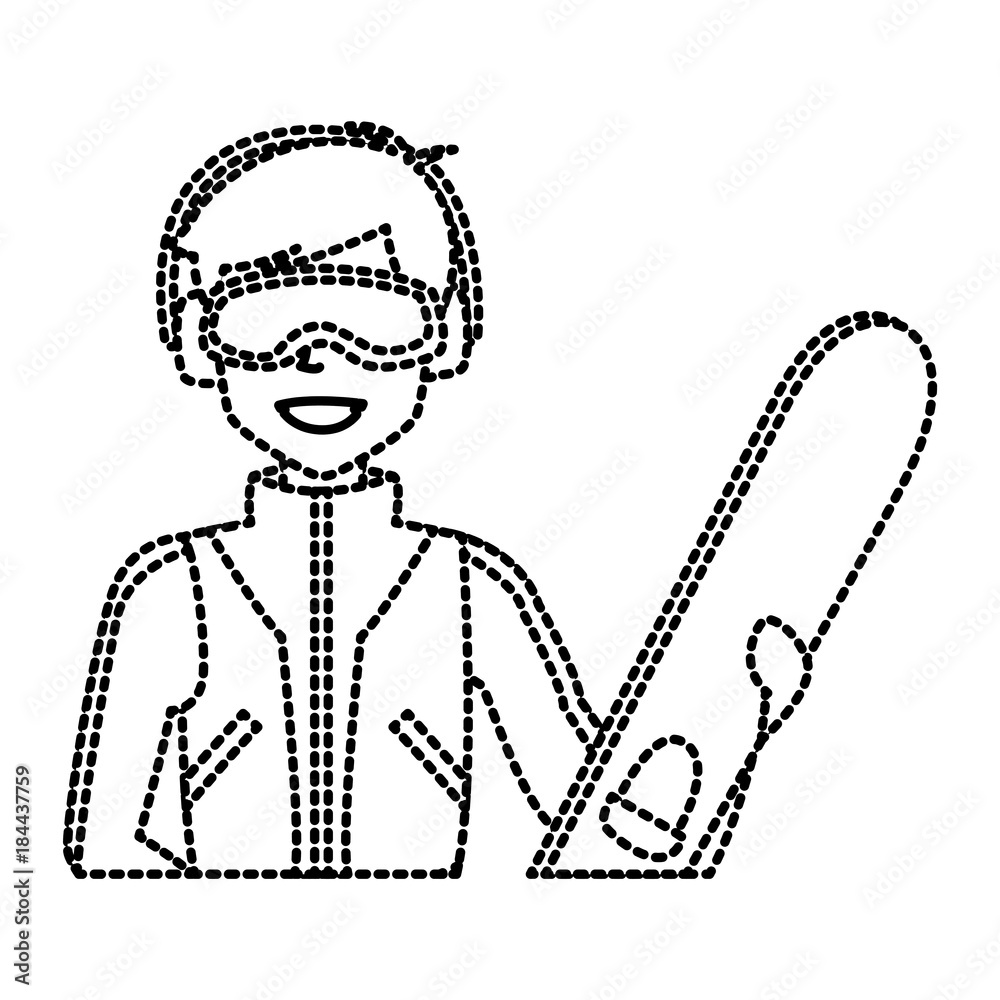 Fototapeta premium Young man with snowboard