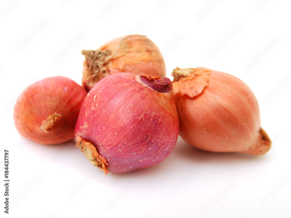 Red onion tuber isolated on white background Red onion tuber isolated on white background