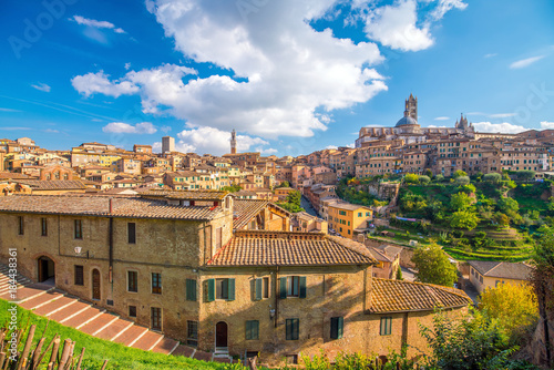 Downtown Siena skyline in Italy