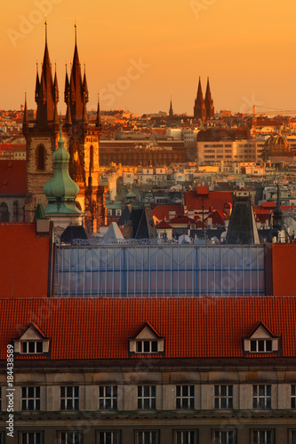 sunset in Prague