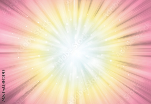 Pastel color glitter sparkles rays lights bokeh festive elegant abstract background.