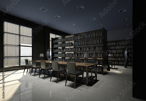 3d render of library design