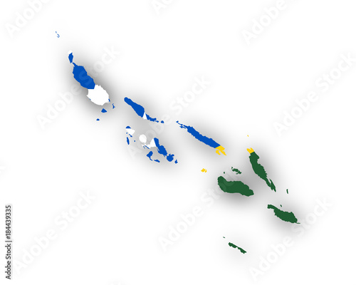 Karte und Fahne von Salomonen