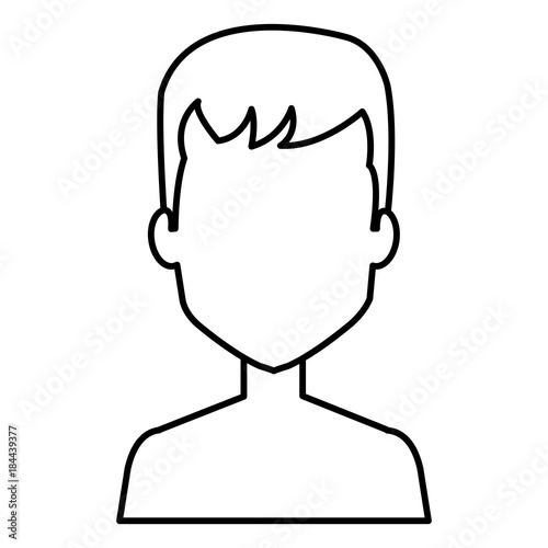 young man shirtless avatar character vector illustration design