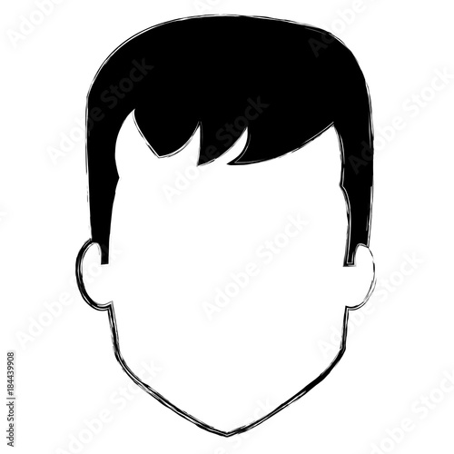 young man head avatar character vector illustration design