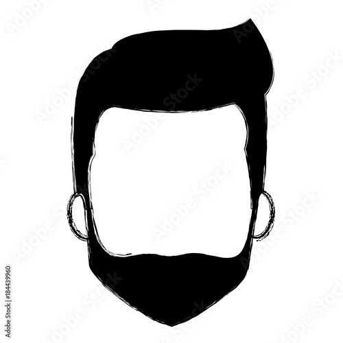 young man head avatar character vector illustration design