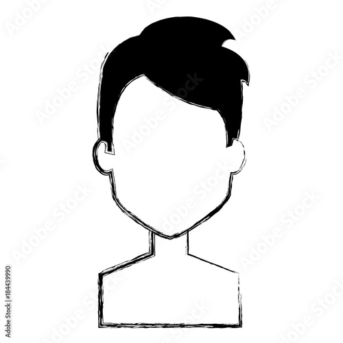 young man shirtless avatar character vector illustration design