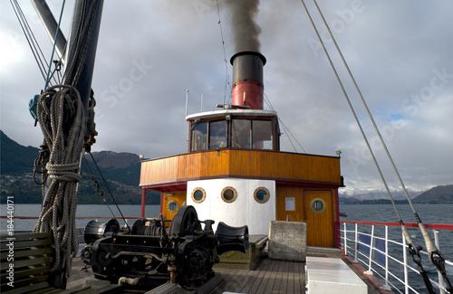 Steamer on a lake photo