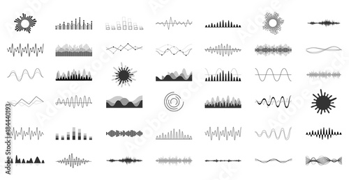 Set of vector audio scales. photo