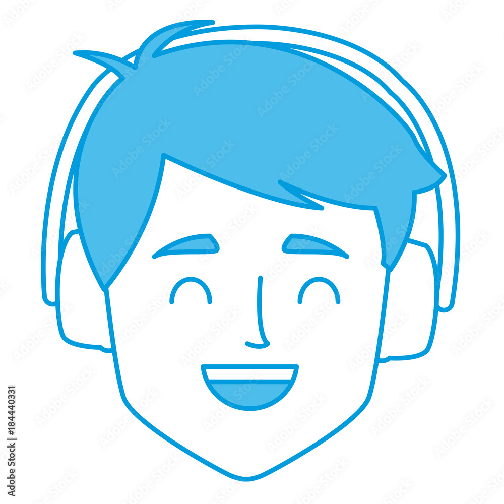 Young man with earmuffs icon vector illustration graphic design