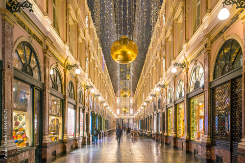 The historical Galeries Royales Saint-Hubert shopping arcades in Brussels photo