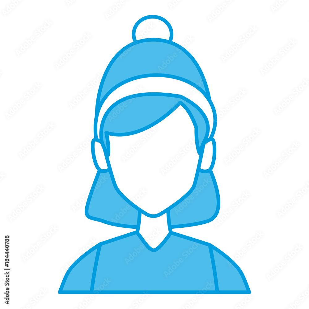 Young woman with winter hat cartoon icon vector illustration graphic design Young woman with winter hat cartoon icon vector illustration graphic design