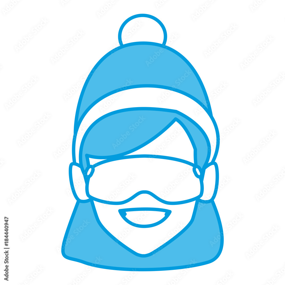 Fototapeta premium Woman with winrer gooogles face icon vector illustration graphic design