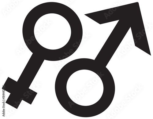 Gender symbols isolated on white background for representation of women, men and heterosexual, homosexual, gay, lesbian and transgender sexual orientations. Isolated on white background.