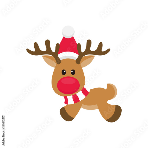 cartoon christmas deer vector