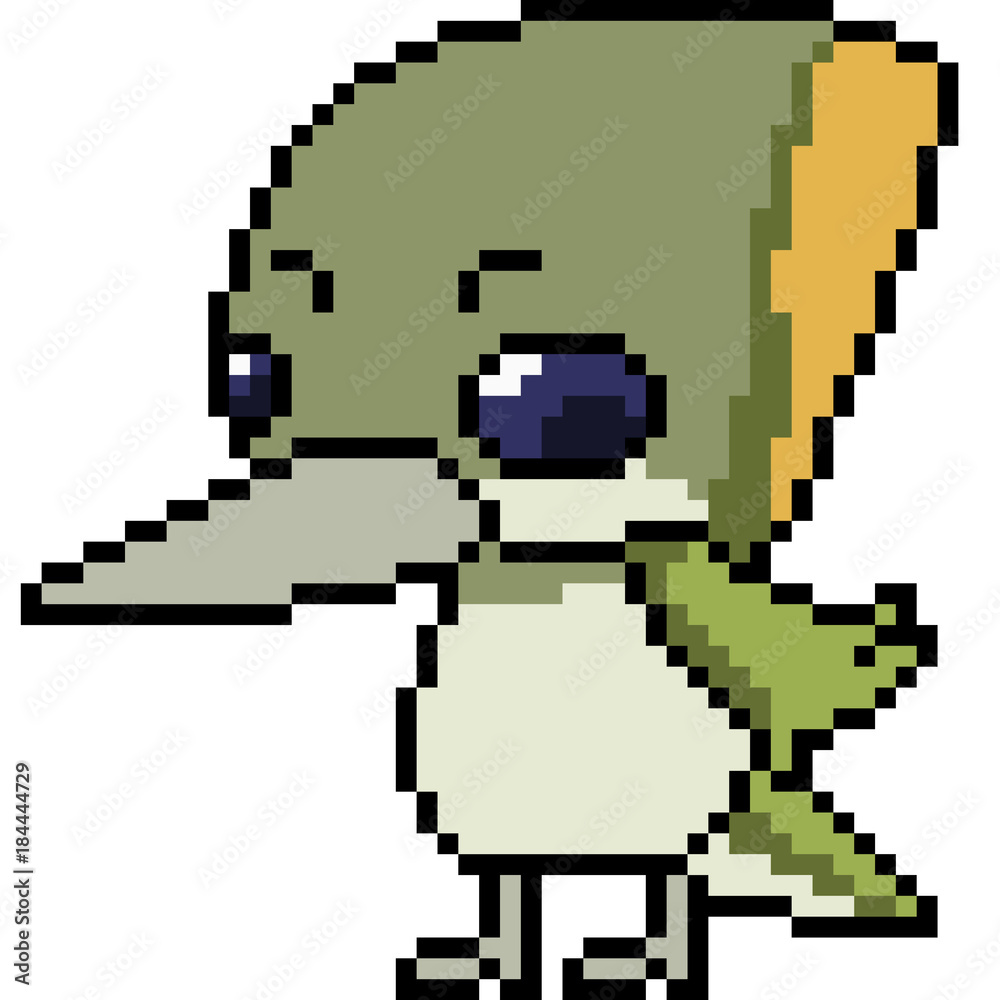 Fototapeta premium vector pixel art bird Woodpecker