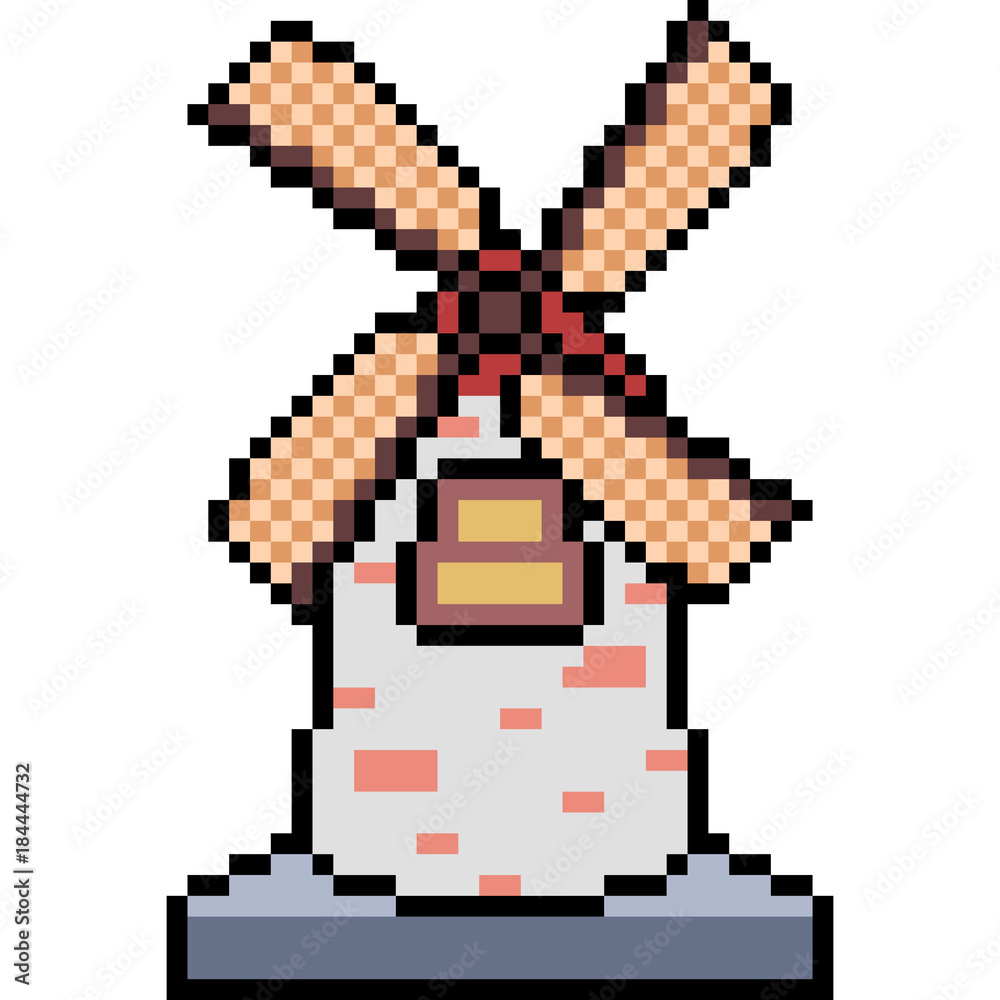 Obraz premium vector pixel art windmill