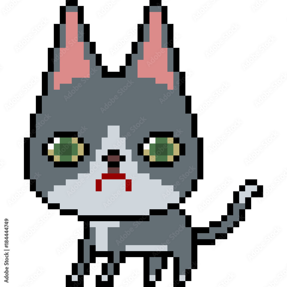 Obraz premium vector pixel art cat