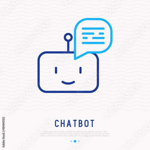 Chatbot thin line icon. Modern vector illustration of artificial intelligence.