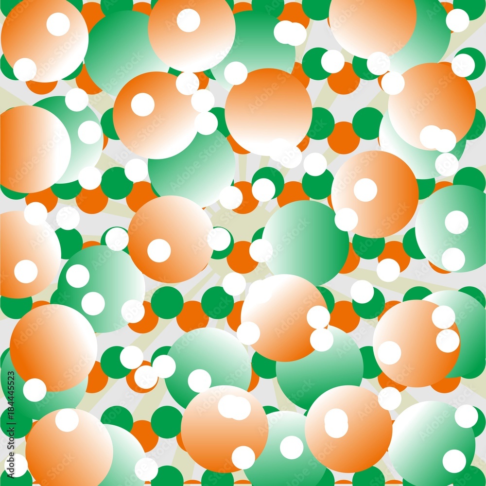 Pattern of orange and green circles Pattern of orange and green circles