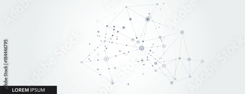 Vector connect lines and dots. Banner template for science and technology photo