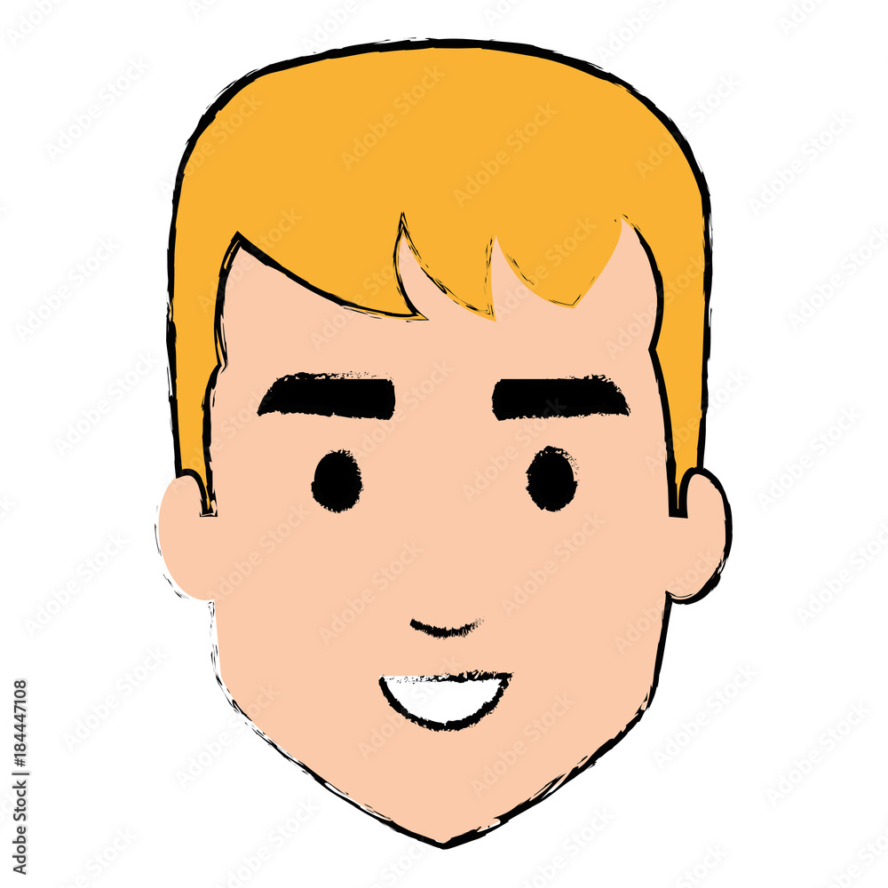 Fototapeta premium young man head avatar character
