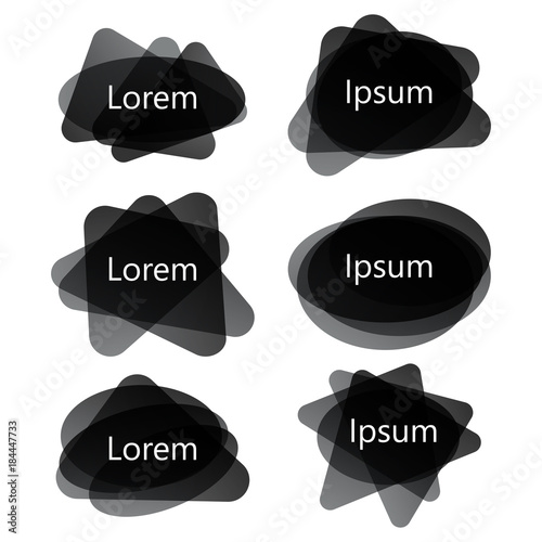 Black different shapes abstract banners,vector set