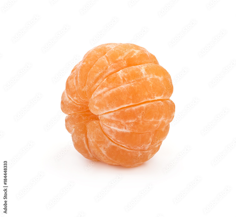 tangerine with separated segments on white background tangerine with separated segments on white background