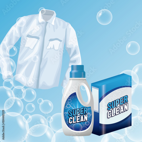 Laundry soap advertising product icon vector illustration graphic design