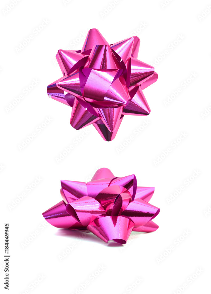Pink bow - isolated on white background Pink bow - isolated on white background