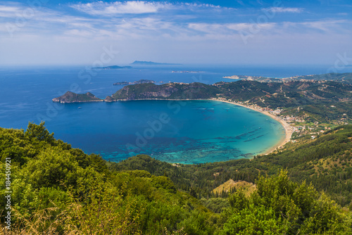 View at Agios Georgios Pagon beach in Corfu island, Greece