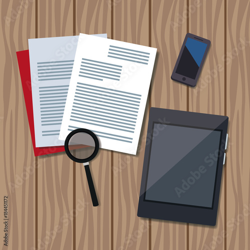 Office work topview icon vector illustration graphic design