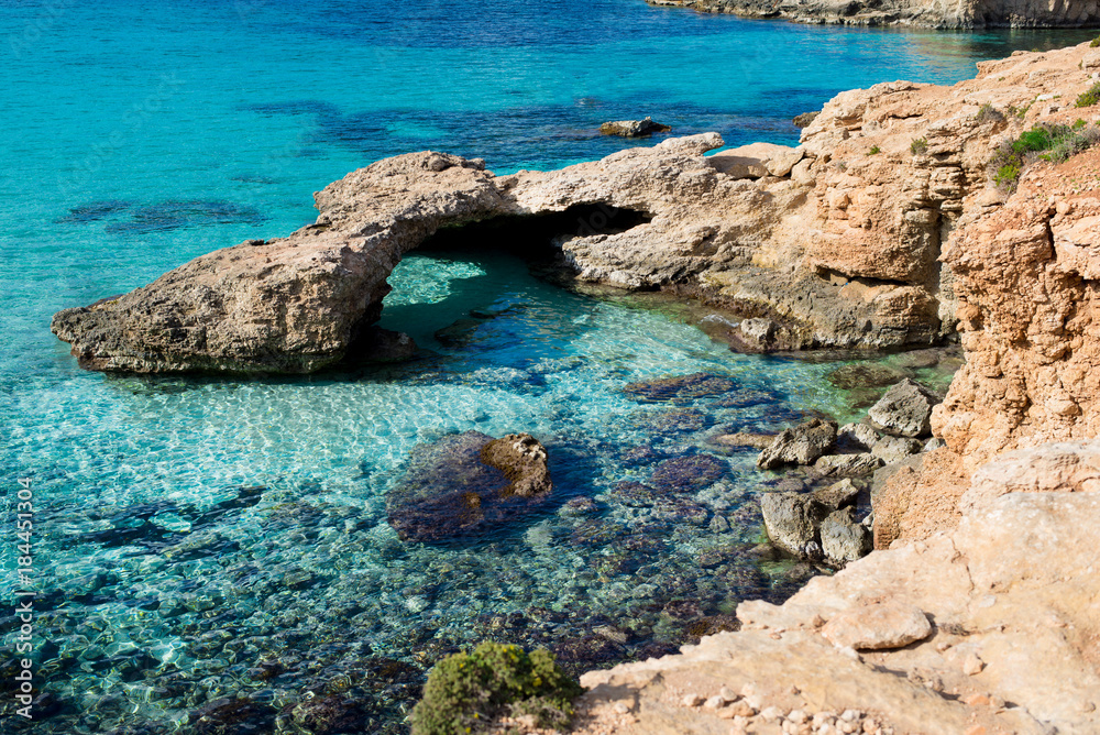 Clear water at blue lagoon malta