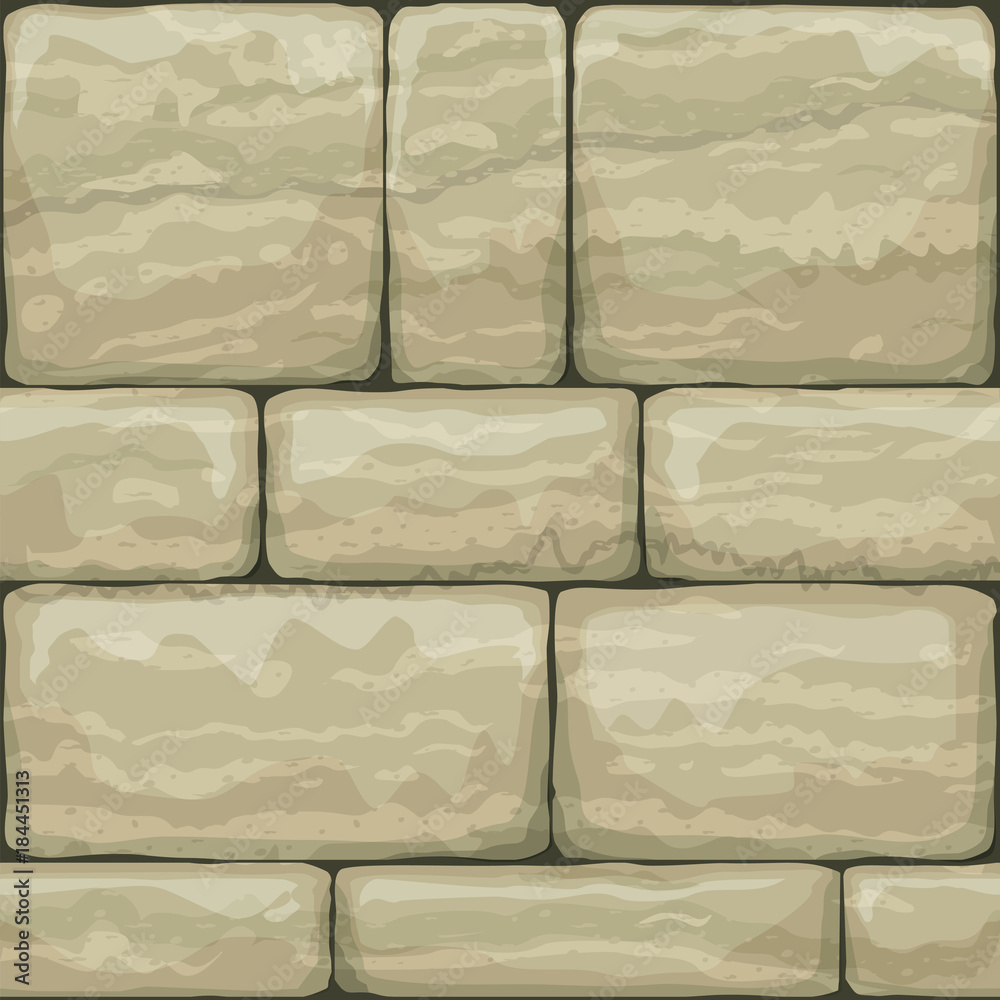 Fototapeta premium Seamless texture of old stone. Breccia. Classic vintage brickwork of the facade. Vector graphics