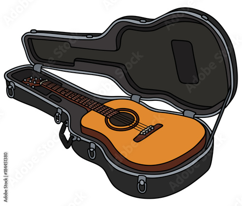 The classic accoustic guitar in a hard case