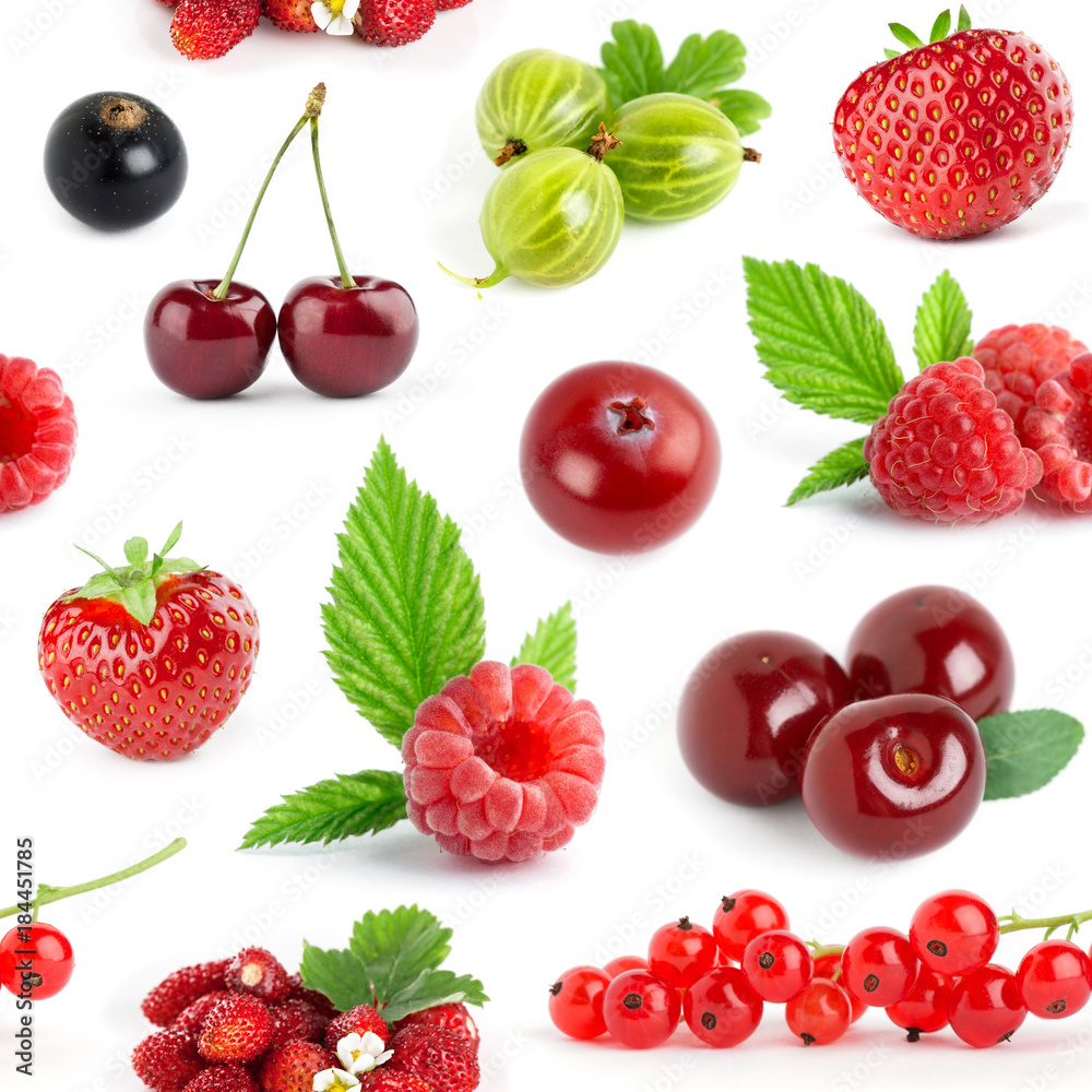 Fruits and berries seamless pattern Fruits and berries seamless pattern