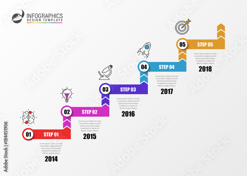 Infographic design template. Business concept with 5 steps