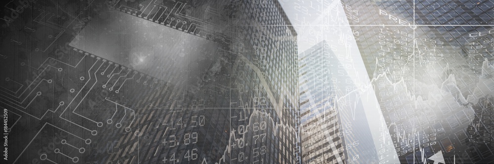 Obraz premium City transition with circuit code