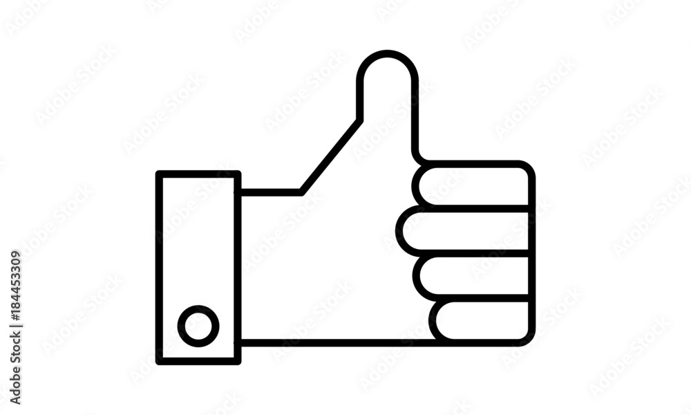 Thumbs Up Line Icon Illustration. Like/Support Symbol Thumbs Up Line Icon Illustration. Like/Support Symbol