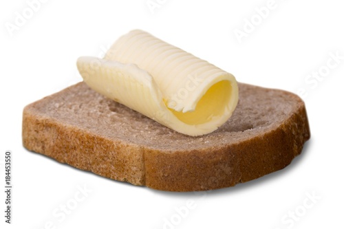 Butter Curl on a Slice of Bread